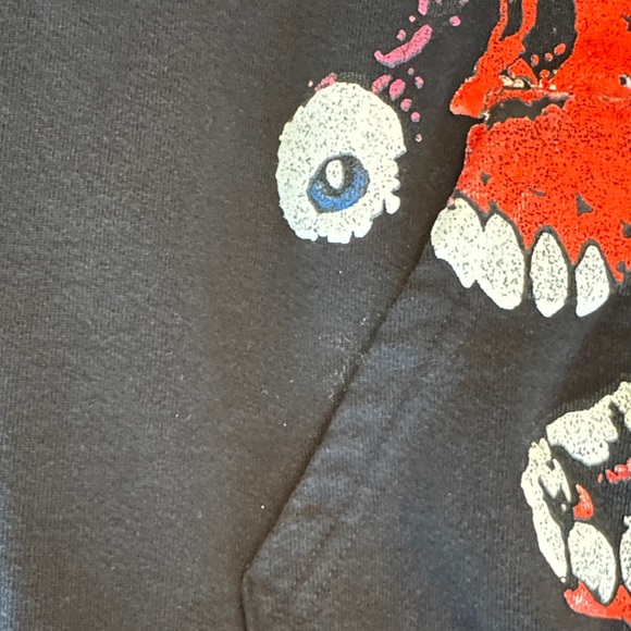 Ransom Puff Print Skull Black Hoodie with Red Skull Graphic made in the USA - Picture 3 of 12